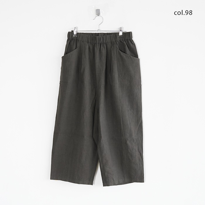 evam eva｜エヴァムエヴァ water linen crroped pants