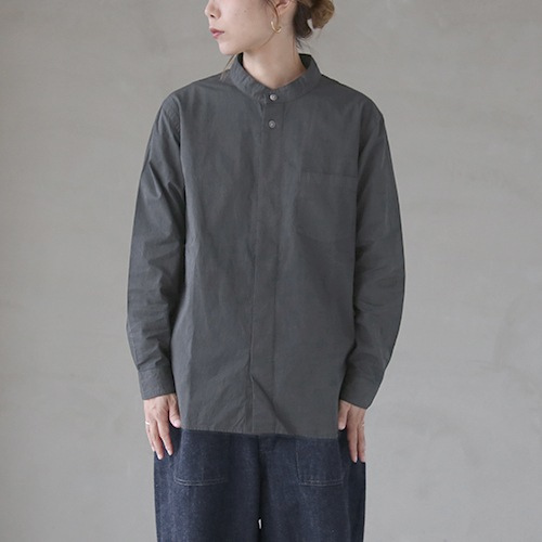 比翼パターン長袖シャツ スタンドカラー レギュラーカラーシャツ　玉虫色　比翼ボタン JILSANDER 2カラー メンズスーツ | A2439 トップス