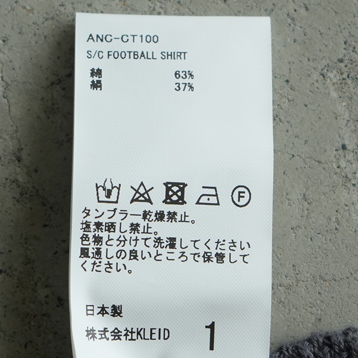 トップス ancellm S/C FOOTBALL SHIRT(GRAY) S/C FOOTBALL SHIRT(GRAY) – ANCELLM