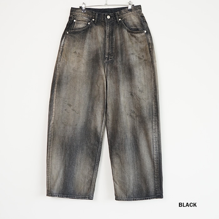 パンツ ANCELLM DENIM WIDE SLACKS 1 anc-pt59) / ANCELLM (アンセルム) / AGING WIDE DENIM 5P PANTS