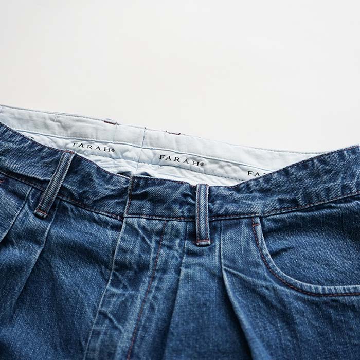 FARAH 2タックワイドテーパードパンツ 30/30 ブルー FARAH（ファーラー）の「FARAH | 2タックワイドテーパード