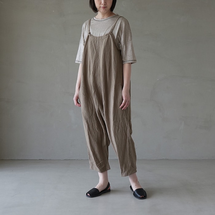 ヴラスブラム　Linen Viscose Canvas サロペットブラック Linen Viscose Canvas サロペット | ITEM | Vlas blomme