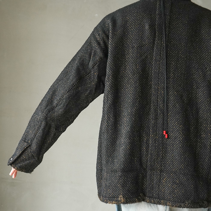 Needles チャイナ カバーオール ブルゾン ヘリンボーン グレー 黒 Needles チャイナ カバーオール ブルゾン ヘリンボーン グレー 黒 メンズ