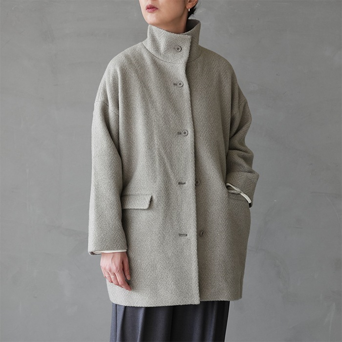 evam eva 中綿ウールコート ＊ ジャーナルスタンダードラックス 好きにも e253t149) / evam eva (エヴァムエヴァ) / renew-wool stand