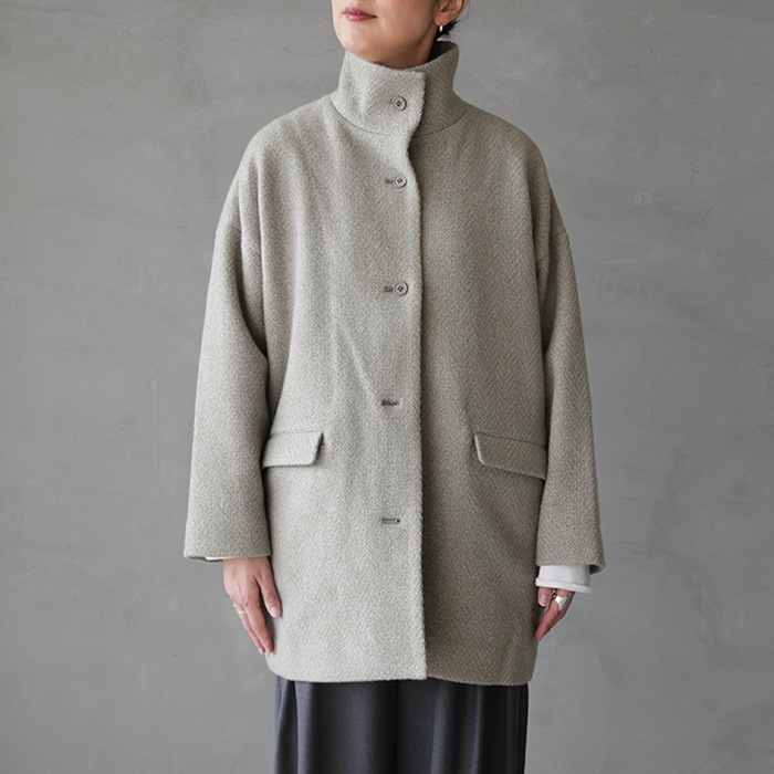 evam eva 中綿ウールコート ＊ ジャーナルスタンダードラックス 好きにも e253t149) / evam eva (エヴァムエヴァ) / renew-wool stand