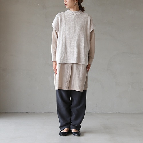 e213k047) / evam eva(エヴァムエヴァ) / silk lily vest(シルクリリー