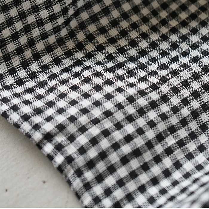 アトリエダンタン／日本製 ギンガムチェック 半袖ブラウス アルノー バックボタン アトリエダンタン／日本製 ギンガムチェック 半袖ブラウス