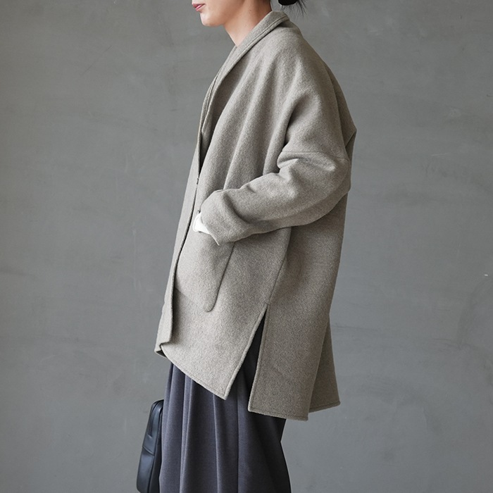 e253k092) / evam eva (エヴァムエヴァ) / press wool robe(プレス