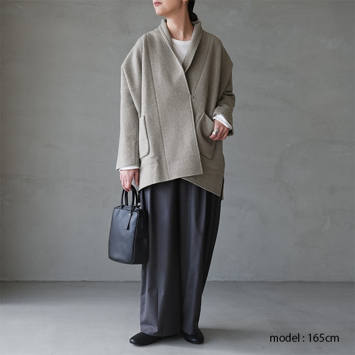 e253k092) / evam eva (エヴァムエヴァ) / press wool robe(プレス