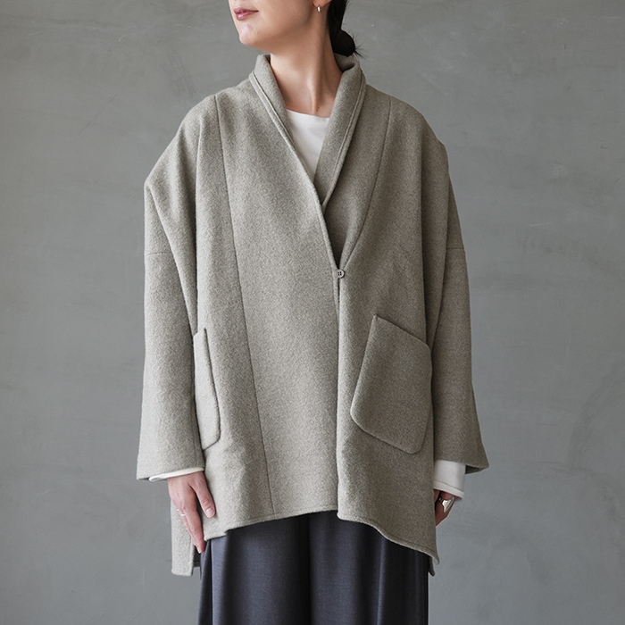e253k092) / evam eva (エヴァムエヴァ) / press wool robe(プレス