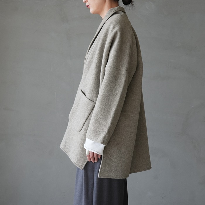 e253k092) / evam eva (エヴァムエヴァ) / press wool robe(プレス