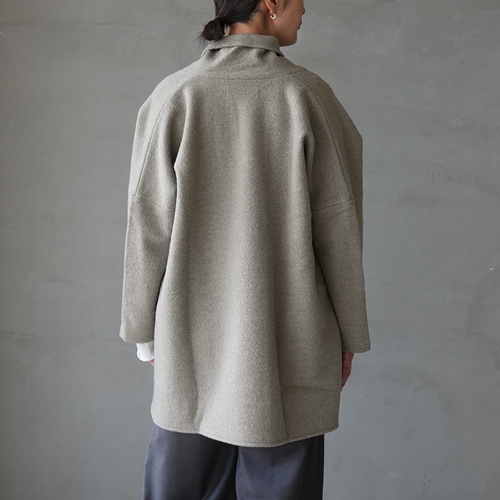 e253k092) / evam eva (エヴァムエヴァ) / press wool robe(プレス