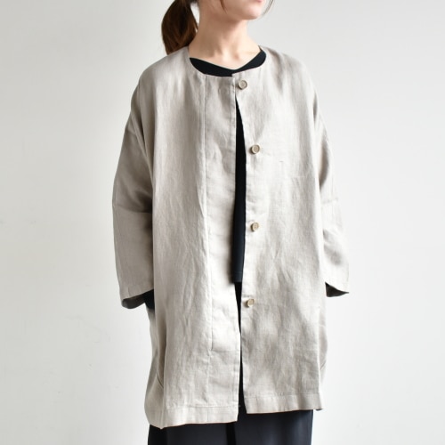 E201T034) / evam eva(エヴァムエヴァ) / nocollar jacket (ノーカラー