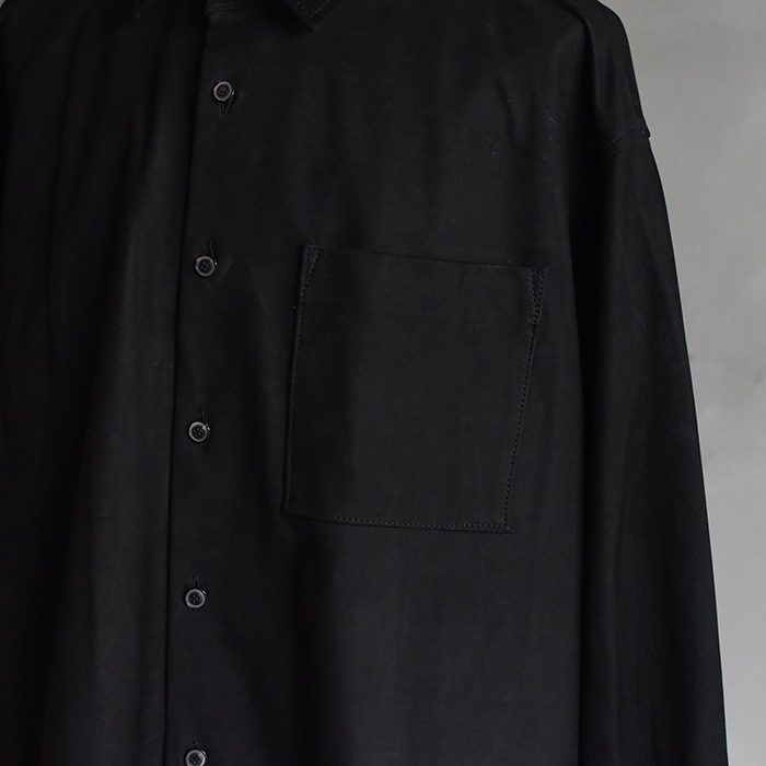 ys-24aw-10) YOKOSAKAMOTO(ヨーコサカモト) /LEATHER BIG SHIRT(レザー