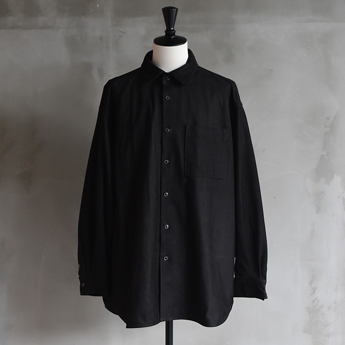 yokosakamoto ヨーコサカモト 20AW LONG SHIRT ロングシャツ ブラック M ys-20aw-24 ys-24aw-10) YOKOSAKAMOTO(ヨーコサカモト) /LEATHER BIG SHIRT(レザー