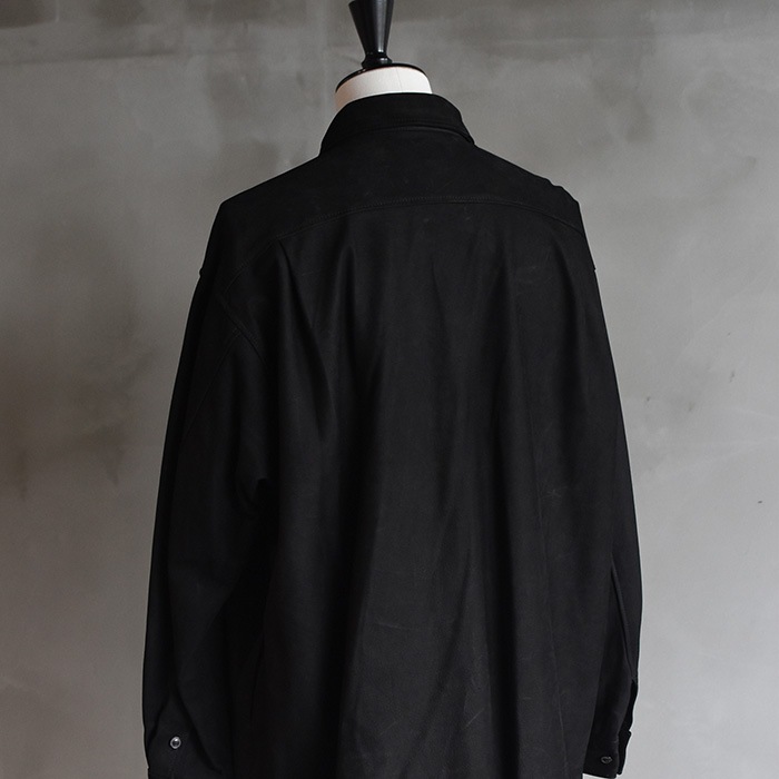 ys-24aw-10) YOKOSAKAMOTO(ヨーコサカモト) /LEATHER BIG SHIRT(レザー