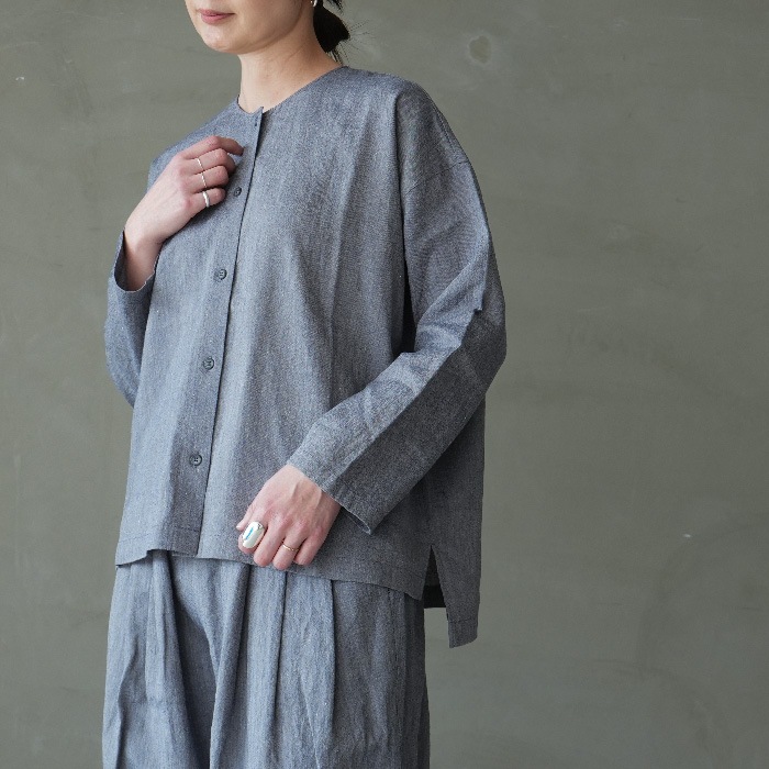 □(e261t075) / evam eva (エヴァムエヴァ) / linen washi no collor