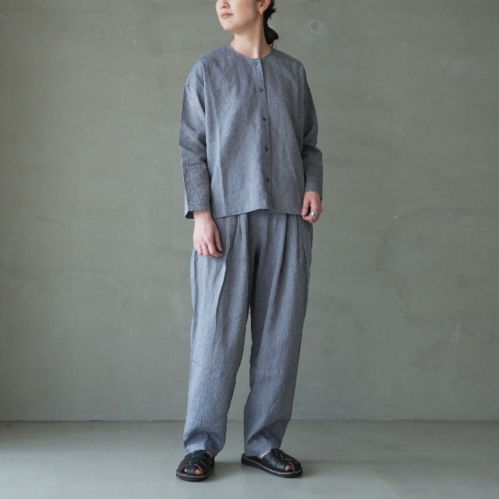 ▽(e261t075) / evam eva (エヴァムエヴァ) / linen washi no collor