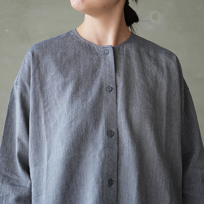 e261t075) / evam eva (エヴァムエヴァ) / linen washi no collor