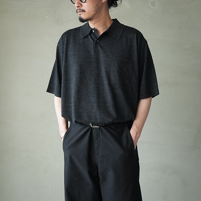 bn-26sm-074) / BATONER(バトナー) / SUMMER WOOL POLO T-SHIRT(サマー