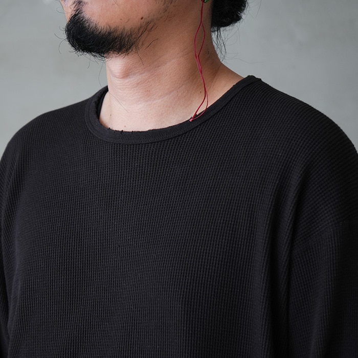 anc-std-ct03) / ANCELLM (アンセルム) / DAMAGE WAFFLE CREW LS T