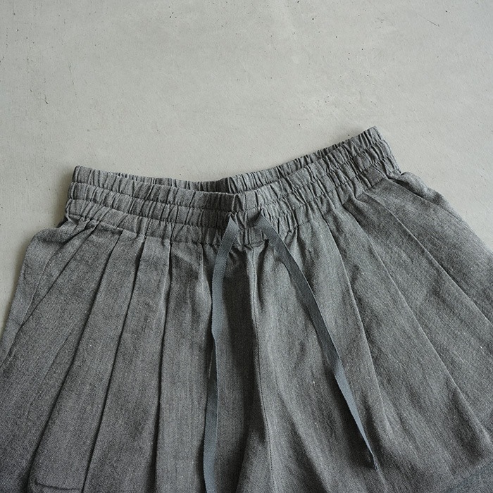 e261t077) / evam eva (エヴァムエヴァ) / linen washi tuck wide