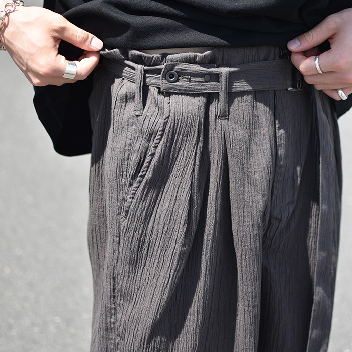 □(anc-pt122) / ANCELLM (アンセルム) / BELTED CREPE TUCK SLACKS
