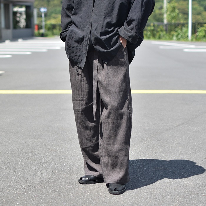 ▽(anc-pt122) / ANCELLM (アンセルム) / BELTED CREPE TUCK SLACKS