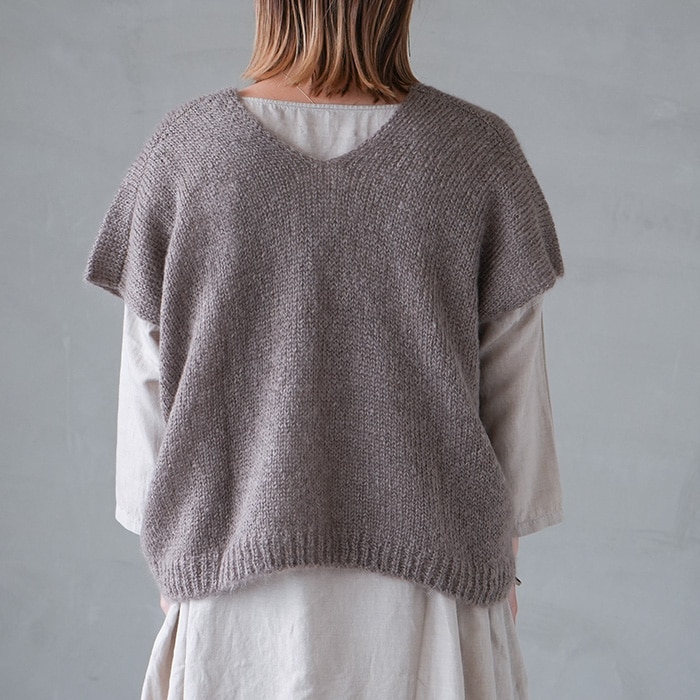 美品　evam eva　2024AW ウールシルク　ベスト　モカ e223k025) / evam eva (エヴァムエヴァ) / mohair silk vest