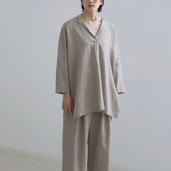 e263t008) / evam eva (エヴァムエヴァ) / water linen tunic