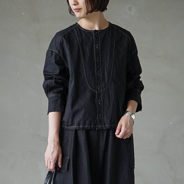 【期間限定値下げ】Vlas Blomme / ステッチヨークブラウス 13139084) Vlas Blomme (ヴラスブラム) / ステッチヨークブラウス
