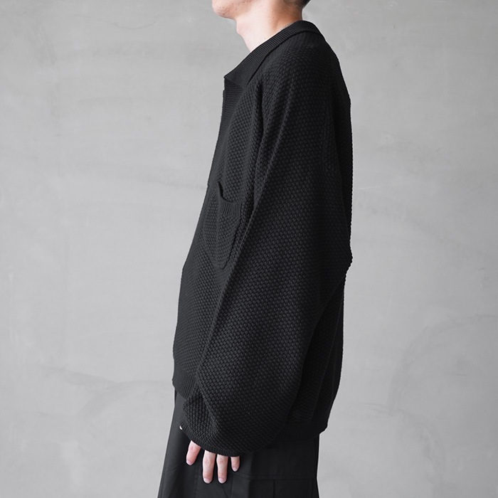 phlannel スキッパーニット men-wearing-skipper-knit-black