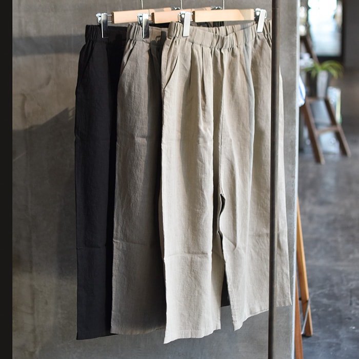 e263t010) / evam eva (エヴァムエヴァ) / water linen tuck pants