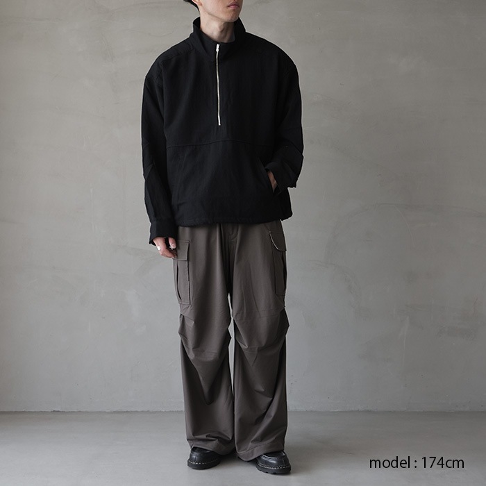 anc-sh72) / ANCELLM (アンセルム) / WOOL HALF ZIP PULL OVER SHIRT