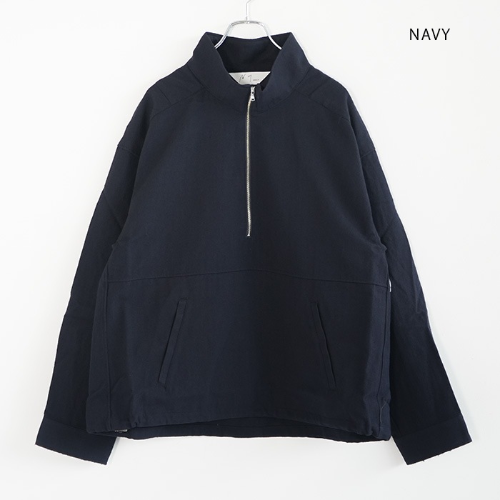 anc-sh72) / ANCELLM (アンセルム) / WOOL HALF ZIP PULL OVER