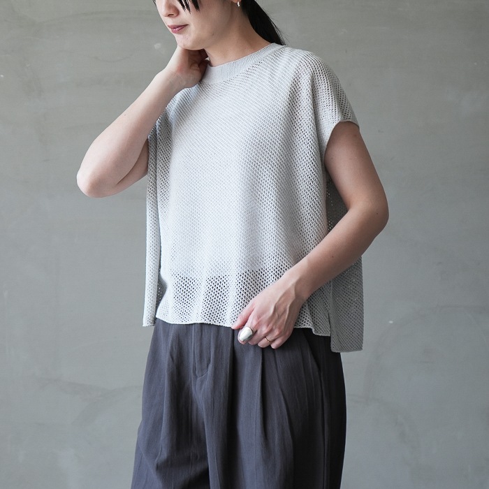 □(e261k185) / evam eva (エヴァムエヴァ) / dry silk vest(ドライ