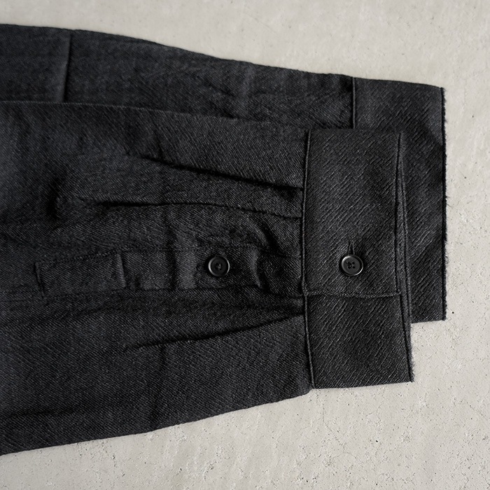 ANCELLM アンセルム WOOL KERSEY TAILORED SHIRT ANCELLM | アンセルム WOOL KERSEY TAILORED SHIRT (BLACK