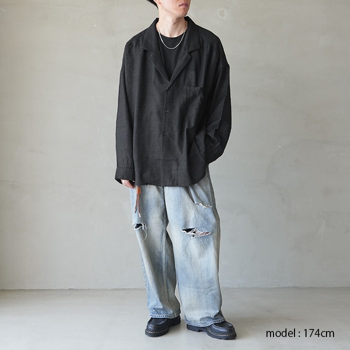 ANCELLM アンセルム WOOL KERSEY TAILORED SHIRT