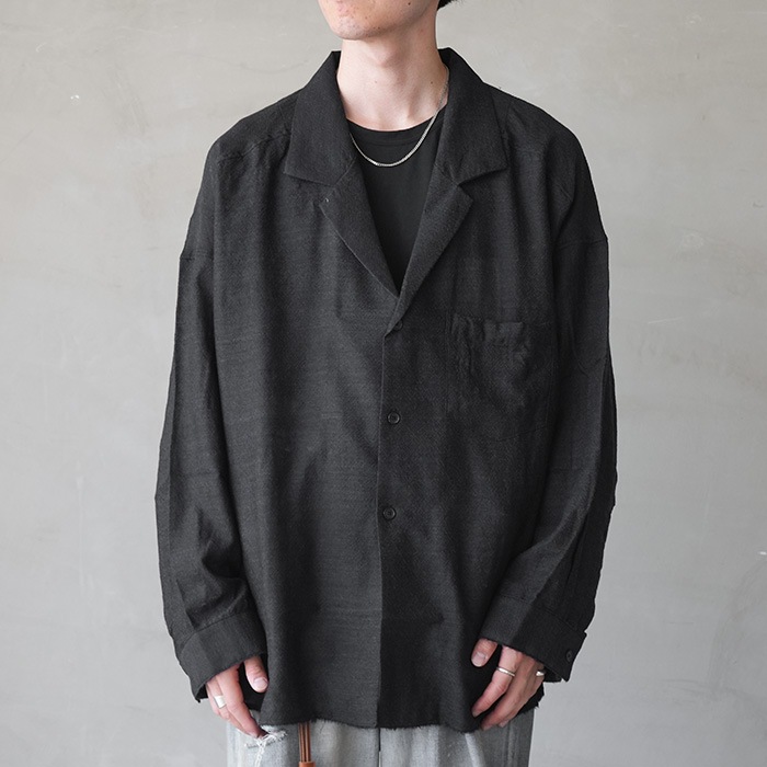 トップス ancellm WASH WOOL TAILORED SHIRT ANCELLM - WASH WOOL TAILORED SHIRT | COELACANTH アンセルム 正規