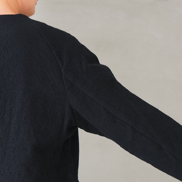 r27604) / RINEN(リネン) / 2/48ウール綾織 ラグランノーカラー