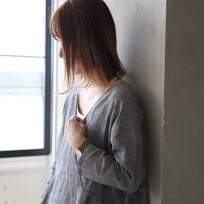 【未使用】アトリエナルセ　リネンシャツワンピース　リゼッタ　evam eva bdc1c26e61a4f134752ddf0ec7eb90