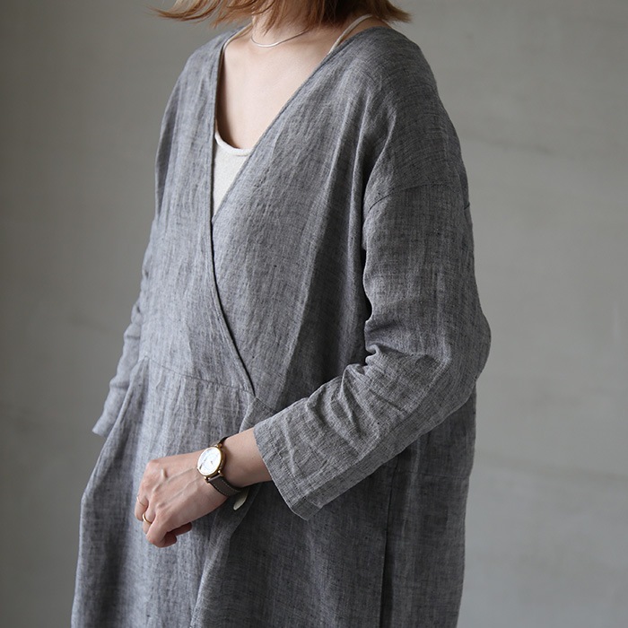 ☆(e221t194) / evam eva(エヴァムエヴァ) / linen one piece(リネン