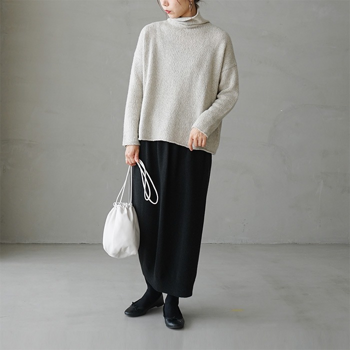 e213k106) / evam eva(エヴァムエヴァ) / cashmere sable turtleneck
