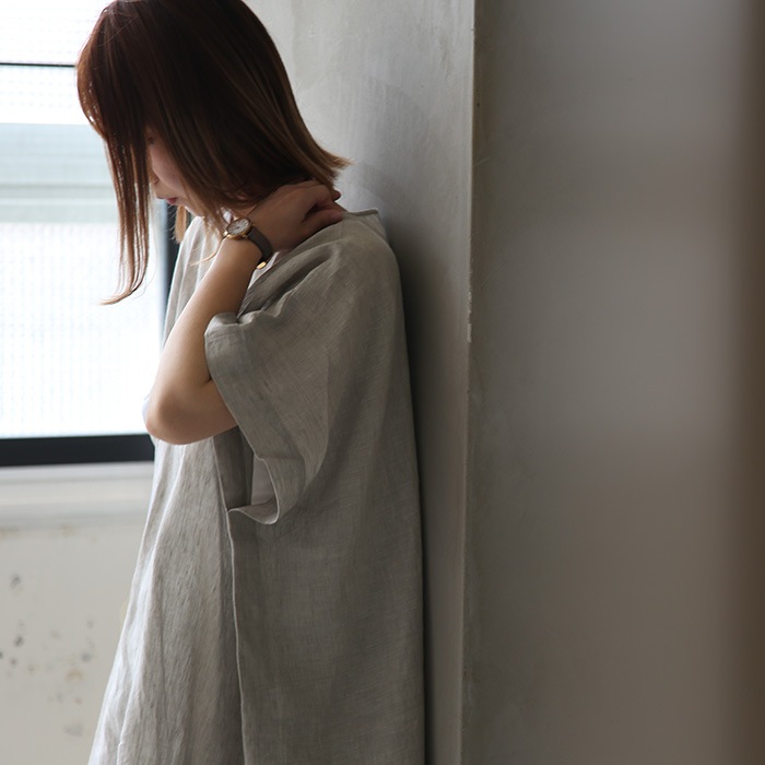 e221t193) / evam eva(エヴァムエヴァ) / linen poncho(リネンポンチョ