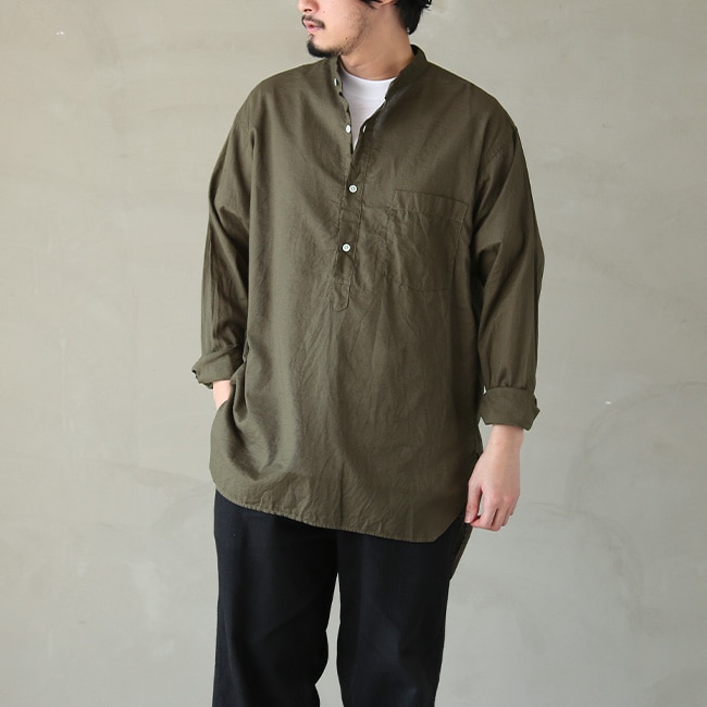 美品　ボイルワイドプルオーバーシャツ 30%OFF】(r34205) / RINEN(リネン) / 40/1ボイルガーゼ スタンド