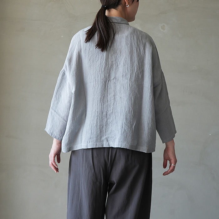 e261t205) / evam eva (エヴァムエヴァ) / linen wide shirt(リネン