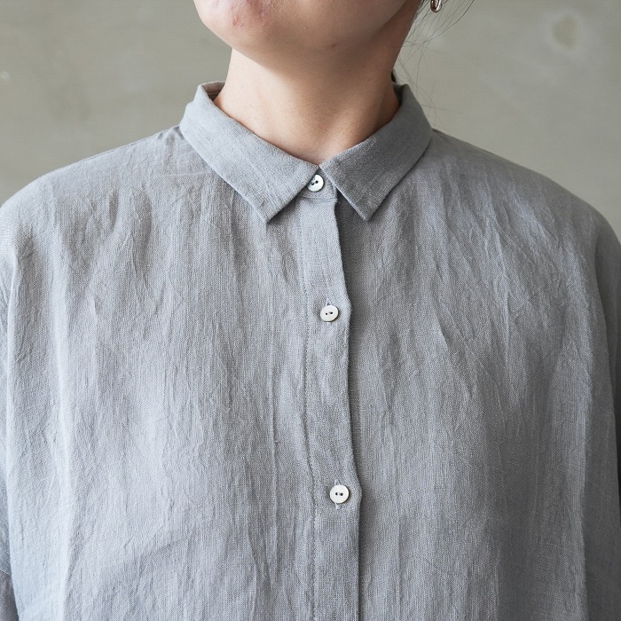 e261t205) / evam eva (エヴァムエヴァ) / linen wide shirt(リネン