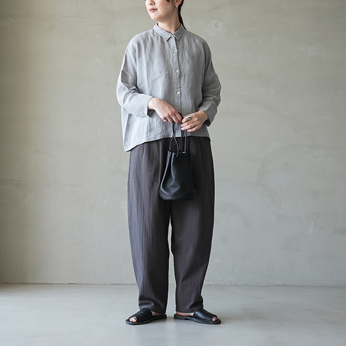 e261t205) / evam eva (エヴァムエヴァ) / linen wide shirt(リネン