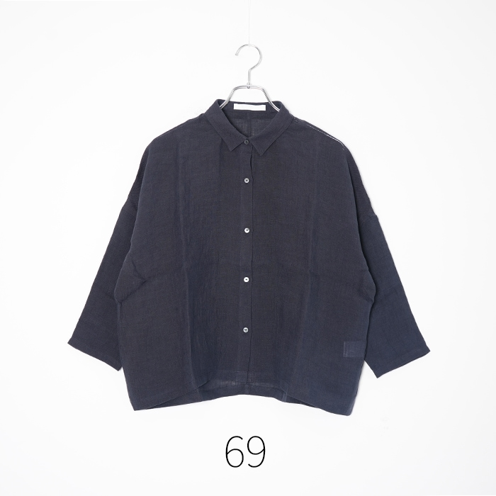 e261t205) / evam eva (エヴァムエヴァ) / linen wide shirt(リネン