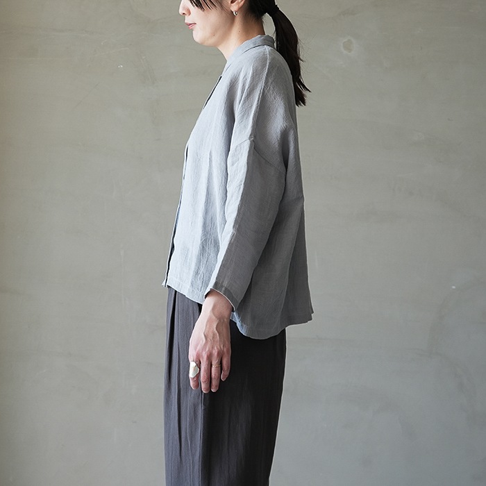 ▽(e261t205) / evam eva (エヴァムエヴァ) / linen wide shirt(リネン